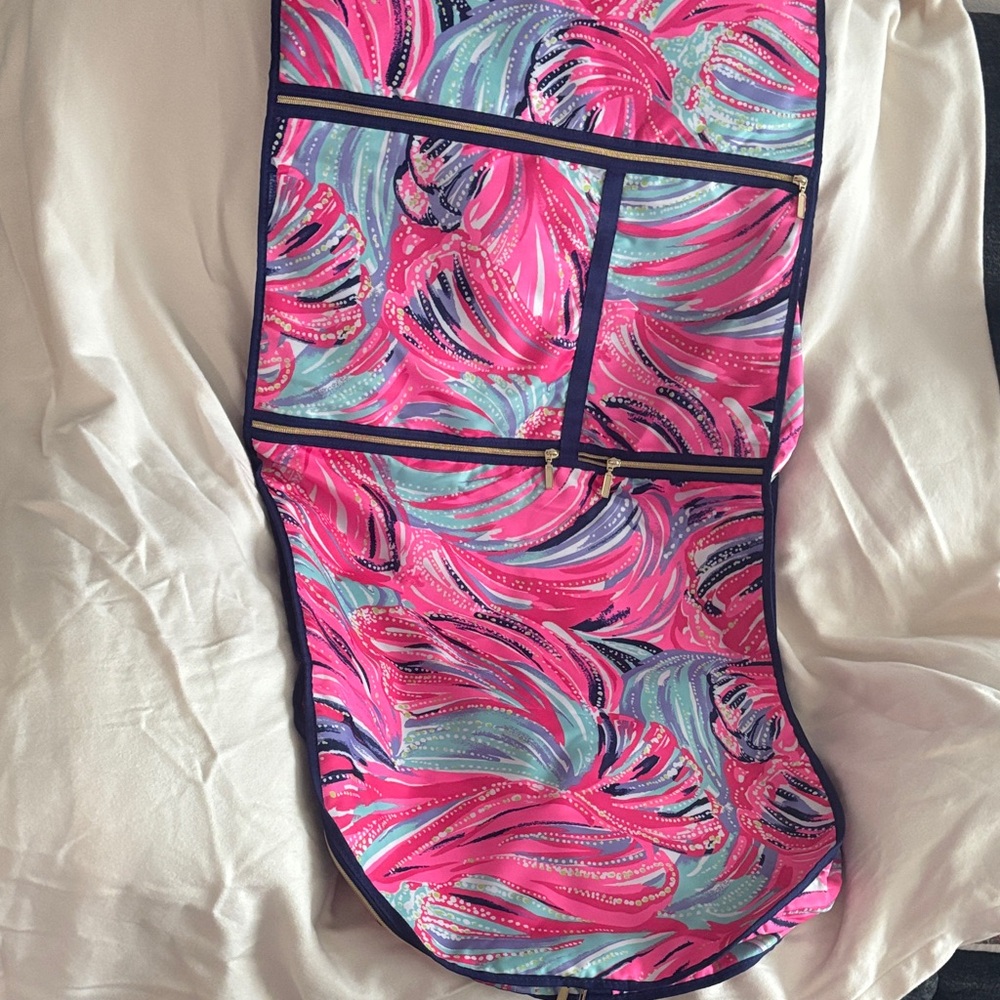 Lilly Pulitzer Pink and Blue Swirl Garment Bag